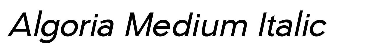 Algoria Medium Italic